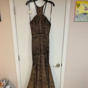 JOVANI Sparkle black and gold gown